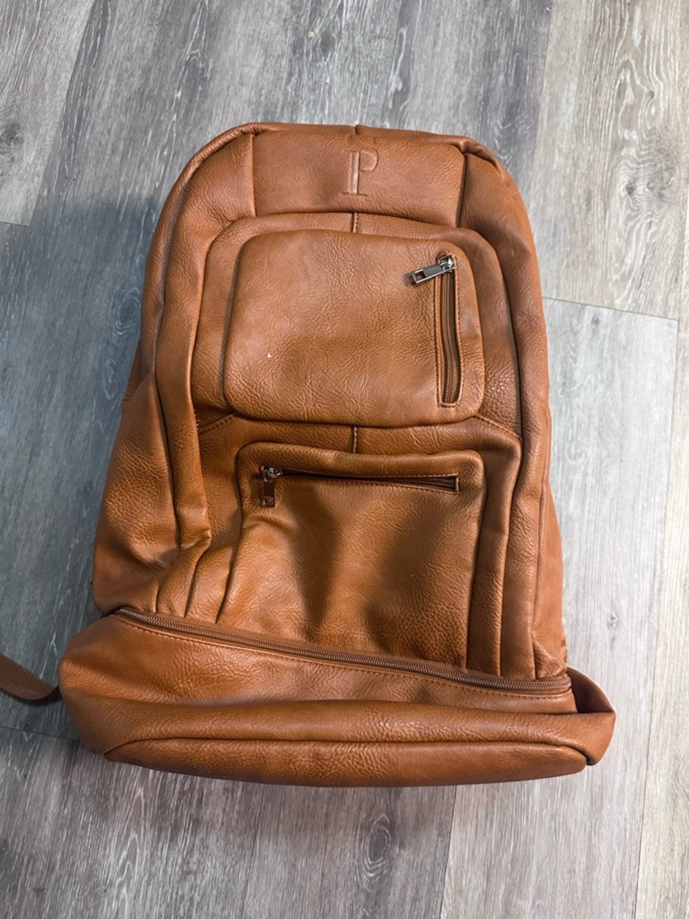 Sole Premise Tan Faux Leather Backpack - Classic Men’s Bag